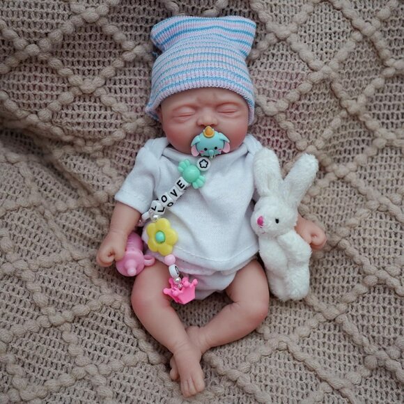 🆕7 Inch Full Body Silicone Black Baby Doll Boy  Lucy Mini Newborn Baby Dolls - Picture 1 of 4